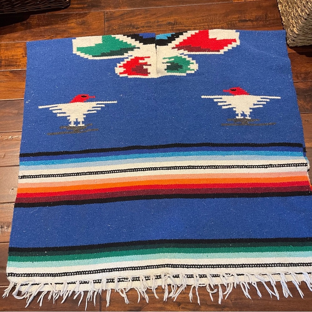 Mexican Serape Thunderbird oversized poncho